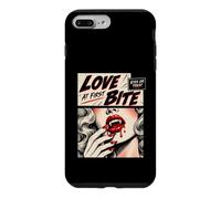Custodia per iPhone 7 Plus/8 Plus Retro Vampire Halloween Love at First Bite Kiss or Treat
