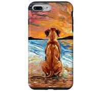 Custodia per iPhone 7 Plus/8 Plus Rhodesian Ridgeback Starry Night Dog at the Beach Opera d'arte