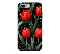 Custodia per iPhone 7 Plus/8 Plus Rose rosse Midnight Darkness Fiori Floreale
