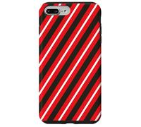 Custodia per iPhone 7 Plus/8 Plus Rosso Nero Bianco Linee Diagonali Strisce Geometriche