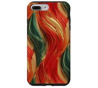 Custodia per iPhone 7 Plus/8 Plus Rosso Oro Verde Astratto Island Pattern Geometrico Onda Design