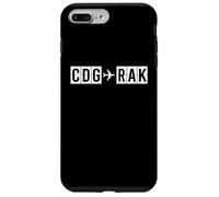 Custodia per iPhone 7 Plus/8 Plus Rotta di volo CDG RAK da Parigi a Marrakech Codici aerei