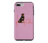 Custodia per iPhone 7 Plus/8 Plus Rottweiler Dog Battito cardiaco ECG Pulse I miei cani sono il mio cardio
