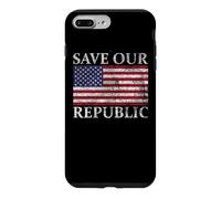 Custodia per iPhone 7 Plus/8 Plus SALVA LA NOSTRA REPUBBLICA BANDIERA USA STATI UNITI ORGOGLIO AMERICANO