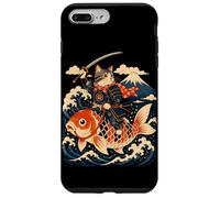 Custodia per iPhone 7 Plus/8 Plus Samurai Cat Equitazione Koi Anime Guerriero Giapponese Arte