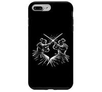 Custodia per iPhone 7 Plus/8 Plus Samurai Duel Line Art Scena di battaglia di guerrieri giapponesi