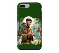 Custodia per iPhone 7 Plus/8 Plus San Francesco d'Assisi Patrono degli Animali Foresta Cattolica