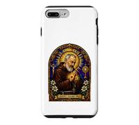 Custodia per iPhone 7 Plus/8 Plus San Padre Pio Cattolico Devozionale Gotico Mosaico Icona Arte