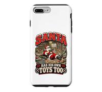 Custodia per iPhone 7 Plus/8 Plus Santa Loves Toys Too Model Train Christmas