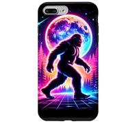 Custodia per iPhone 7 Plus/8 Plus Sasquatch Bigfoot Vaporwave Synthwave Retro Forest Moon anni '80