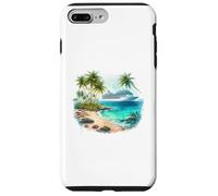 Custodia per iPhone 7 Plus/8 Plus Scena tropicale delle vacanze sulla spiaggia dell'oceano della nave da croci