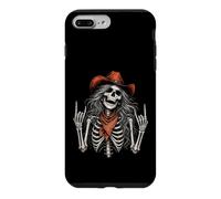 Custodia per iPhone 7 Plus/8 Plus Scheletro Cowgirl Rock Horns Rock'n Roll Western Country
