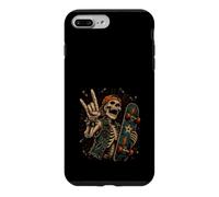 Custodia per iPhone 7 Plus/8 Plus Scheletro Skater Horns Skateboard Vintage Halloween