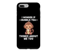Custodia per iPhone 7 Plus/8 Plus Scimmia Kawaii Mi chiedo se Bubble Tea pensa anche a me
