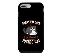 Custodia per iPhone 7 Plus/8 Plus Scusa, sono in ritardo, ho visto uno scherzo introverso sarcastico su un gatto smoking
