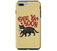 Custodia per iPhone 7 Plus/8 Plus See Ya Soon Dark Cat Meme Design Womens Girls