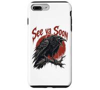 Custodia per iPhone 7 Plus/8 Plus See Ya Soon Raven Crow Red Moon Halloween Horror