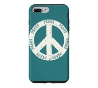 Custodia per iPhone 7 Plus/8 Plus Segno di pace pace terra retrò vintage simbolo mondo pace