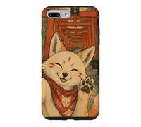 Custodia per iPhone 7 Plus/8 Plus Selfie Volpe Kitsune Fushimi Inari Sumi-e Giapponese