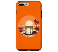 Custodia per iPhone 7 Plus/8 Plus Set di tamburi per musicisti vintage tramonto Drummer regali