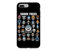 Custodia per iPhone 7 Plus/8 Plus Shark Faces Ocean Shark Amante Marine Tipi di squalo Divertente