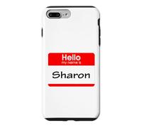 Custodia per iPhone 7 Plus/8 Plus Sharon, targhetta con scritta "Hello My Name is Name"