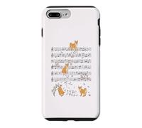Custodia per iPhone 7 Plus/8 Plus Shiba Inu cane musicale con Cherry Blossom Note Clef Musicista