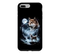 Custodia per iPhone 7 Plus/8 Plus Shiba Inu Howling to the Moon Retro 90's Dog