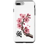 Custodia per iPhone 7 Plus/8 Plus Simbolo dell'anima dei fiori di ciliegio Rami Rosa Petali Emblema