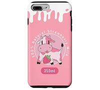 Custodia per iPhone 7 Plus/8 Plus Simpatica mucca rosa Kawaii, Strawberry Milk Girl