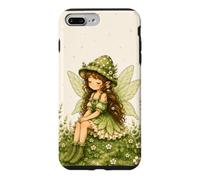 Custodia per iPhone 7 Plus/8 Plus Simpatico caso verde della natura capricciosa di Cottagecore dei funghi