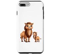 Custodia per iPhone 7 Plus/8 Plus Simpatico design a forma di cammello con mamma e bambino