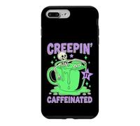 Custodia per iPhone 7 Plus/8 Plus Skeleton Coffee Humor Creepin’ Caffeinated Caffeine Lover