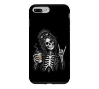 Custodia per iPhone 7 Plus/8 Plus Skeleton Coffee Lover Rock Horns Rock'n Roll Caffeina