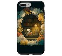 Custodia per iPhone 7 Plus/8 Plus Skeleton Reading Nook Floral Librarian Bookshelf Cozy Flower