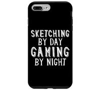 Custodia per iPhone 7 Plus/8 Plus Sketching By Day Gaming By Night Digital Artist Gamer Art