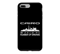 Custodia per iPhone 7 Plus/8 Plus Skyline del Cairo GPS coordinate silhouette immagine città Egitto