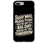 Custodia per iPhone 7 Plus/8 Plus Sleep Well Middle Finger Big Day Tomorrow -