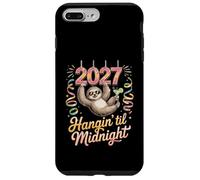 Custodia per iPhone 7 Plus/8 Plus Sloth Tshirt Hanging Happy New Year Party 2027