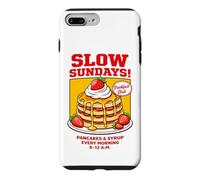 Custodia per iPhone 7 Plus/8 Plus Slow Sundays Pancake Breakfast Funny Illustration Graphic
