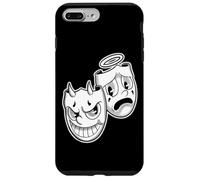 Custodia per iPhone 7 Plus/8 Plus Smile Now Cry Later Angelo Diavolo Felice Triste Vintage Cartone animato