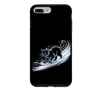 Custodia per iPhone 7 Plus/8 Plus Snowboard Cat Kitty on Snowboard Inverno Snow Blue Cat