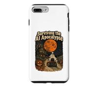 Custodia per iPhone 7 Plus/8 Plus Sopravvivere allo scheletro di Halloween retrò dell'apocalisse IA