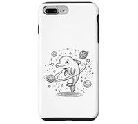 Custodia per iPhone 7 Plus/8 Plus Sorridente delfino esploratore cosmico con pianeti e stelle