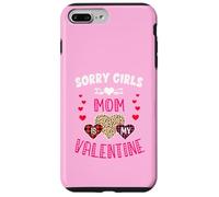 Custodia per iPhone 7 Plus/8 Plus Sorry Girls Mommy Is My Valentine Hearts leopardo e plaid