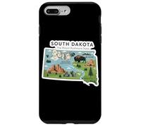 Custodia per iPhone 7 Plus/8 Plus South Dakota Mappa del Dakota del Sud con il Monte Rushmore