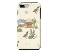 Custodia per iPhone 7 Plus/8 Plus Southwestern Ranch Bunny Uccello Cactus Paese Acquerello