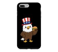Custodia per iPhone 7 Plus/8 Plus Souvenir dell'America del 4 luglio degli Stati Uniti d'America di Bald Eagle Burger patriottico