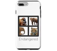 Custodia per iPhone 7 Plus/8 Plus Specie in pericolo di estinzione Orangutan Tiger Elefanti