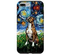 Custodia per iPhone 7 Plus/8 Plus Staffordshire Bull Terrier Colorato Starry Night Dog Opera d'arte